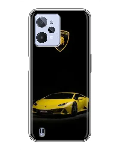 Чехол для Realme C31 с картинкой «Lamborghini желтый акцент»