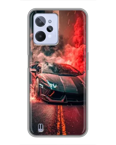 Чехол для Realme C31 с картинкой «Lamborghini красный дым»
