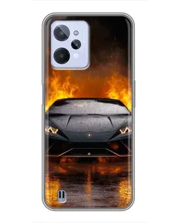Чехол для Realme C31 с картинкой «Lamborghini в огне»