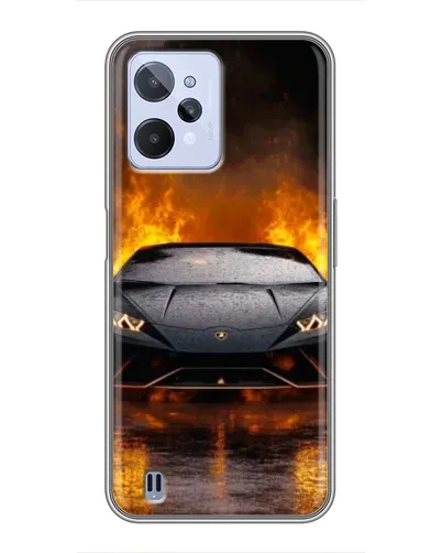 Чехол для Realme C31 с картинкой «Lamborghini в огне»