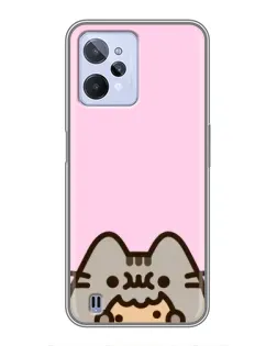 Чохол для Realme C31 з картинкою «Pusheen та печиво»