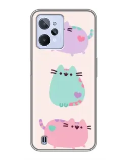 Чохол для Realme C31 з картинкою «Pusheen тріо» Чохол для Realme C31 з картинкою «Pusheen тріо»