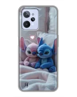Чехол для Realme C31 с картинкой «Плюшевые Стич Ангел»