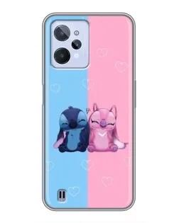 Чехол для Realme C31 с картинкой «Stitch и Angel Love»