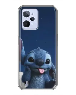 Чехол для Realme C31 с картинкой «Стич в облаках»
