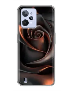 Чохол для Realme C31 з картинкою «Шовкова чорна троянда»