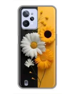 Чохол для Realme C31 з картинкою «Соняшник та ромашка»