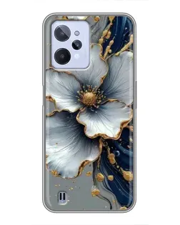 Чохол для Realme C31 з картинкою «Біла квітка та золотий флюїд»