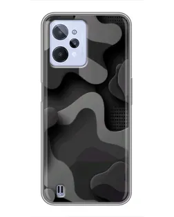 Чехол для Realme C31 с картинкой «Темный абстрактный камуфляж»