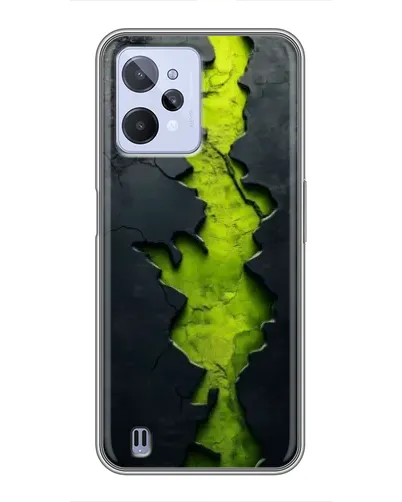 Чехол для Realme C31 с картинкой «Салатовый разлом скалы»