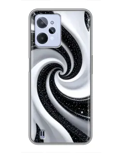 Чехол для Realme C31 с картинкой «Черно-белая спираль»