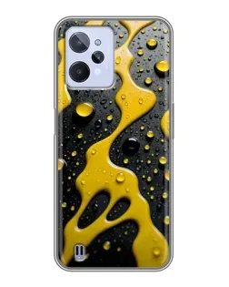 Чехол для Realme C31 с картинкой «Жидкое желтое золото»