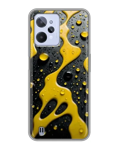 Чехол для Realme C31 с картинкой «Жидкое желтое золото»