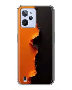 Чехол для Realme C31 с картинкой «Оранжевый разлом»