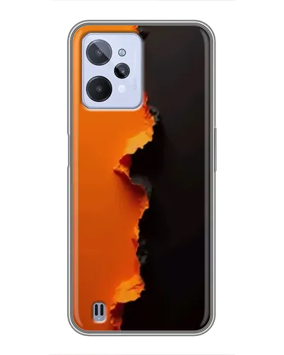 Чехол для Realme C31 с картинкой «Оранжевый разлом»