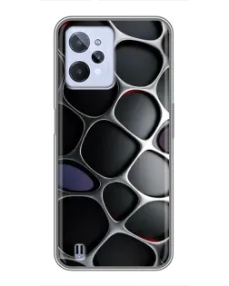 Чехол для Realme C31 с картинкой «Объемная темная решетка»