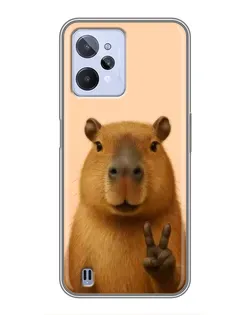 Чехол для Realme C31 с картинкой «Капибара виктория»