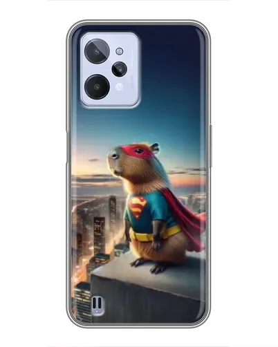 Чехол для Realme C31 с картинкой «Капи-мен супергерой»