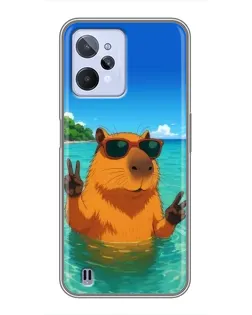 Чехол для Realme C31 с картинкой «Морская капибара»