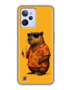 Чехол для Realme C31 с картинкой «Капибара на отдыхе»