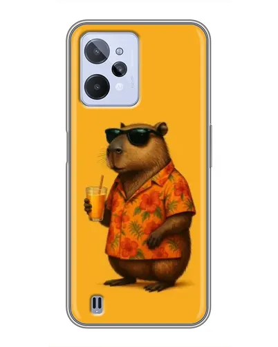 Чехол для Realme C31 с картинкой «Капибара на отдыхе»