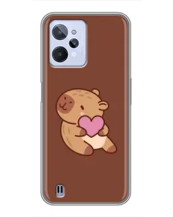 Чехол для Realme C31 с картинкой «Капибара с сердцем»