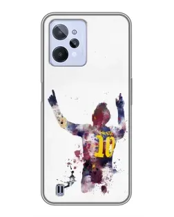 Чехол для Realme C31 с картинкой «Акварельный Месси Барселона»