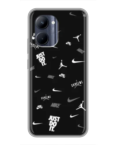 Чехол для Realme C33 с картинкой «Nike Black Pattern» Чехол для Realme C33 с картинкой «Nike Black Pattern»