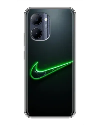 Чехол для Realme C33 с картинкой «Неоновый контур Nike»