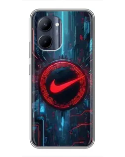 Чехол для Realme C33 с картинкой «Техногенный стиль Nike»