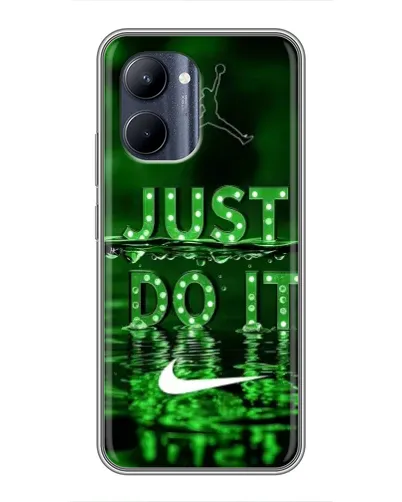 Чехол для Realme C33 с картинкой «Зеленый неоновый Nike»