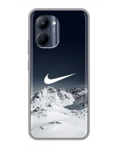Чехол для Realme C33 с картинкой «Nike — зимние горы»