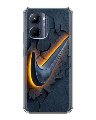 Чехол для Realme C33 с картинкой «Объемный логотип Найк»