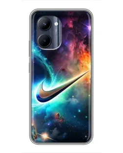 Чехол для Realme C33 с картинкой «Космический Nike Swoosh»