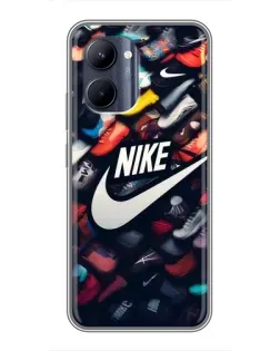 Чехол для Realme C33 с картинкой «Коллекция кроссовок Nike»