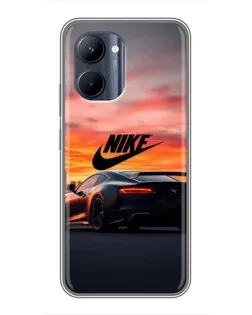 Чехол для Realme C33 с картинкой «Nike и суперкар»