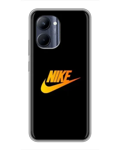 Чехол для Realme C33 с картинкой «Золотой логотип Nike»
