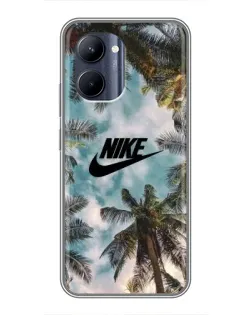 Чехол для Realme C33 с картинкой «Тропический принт Nike» Чехол для Realme C33 с картинкой «Тропический принт Nike»