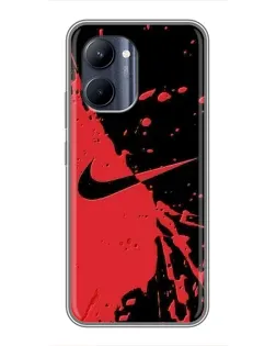 Чехол для Realme C33 с картинкой «Красные брызги Nike» Чехол для Realme C33 с картинкой «Красные брызги Nike»