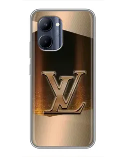 Чехол для Realme C33 с картинкой «LV — золотое сияние»