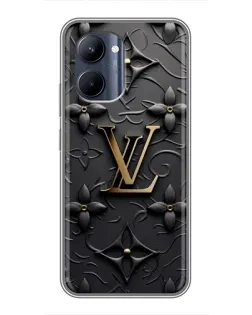 Чехол для Realme C33 с картинкой «Кожаная текстура LV»