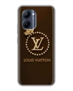 Чехол для Realme C33 с картинкой «LV — золотая печать»
