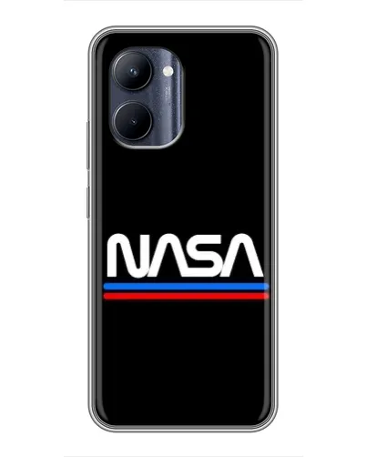 Чехол для Realme C33 с картинкой «NASA — классика Red Blue»