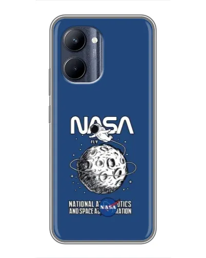 Чехол для Realme C33 с картинкой «NASA — лунная миссия»