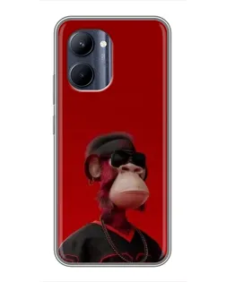 Чехол для Realme C33 с картинкой «Bored Ape в красном»