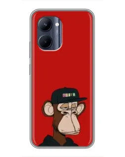 Чехол для Realme C33 с картинкой «Bored Ape — красный фон»
