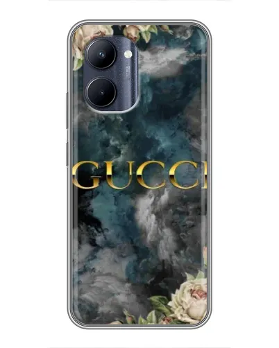Чехол для Realme C33 с картинкой «Абстрактные цветы Gucci»