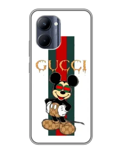 Чехол для Realme C33 с картинкой «Микки Маус Gucci — полосы»