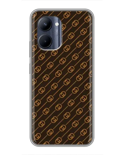 Чехол для Realme C33 с картинкой «Gucci — золотые диагонали»