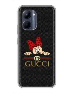 Чехол для Realme C33 с картинкой «Минни Маус Gucci — черный»